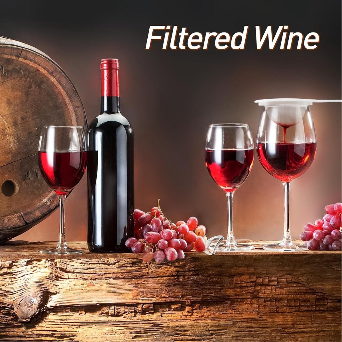 4 pieces - Filter screen - nylon fine sieve with handle - 100/200/300/400 mesh - food filter - fine mesh filter - plastic kitchen sieve - fine mesh sieve - for filtering juice, milk, wine, coffee - white - 14.5*24 cm