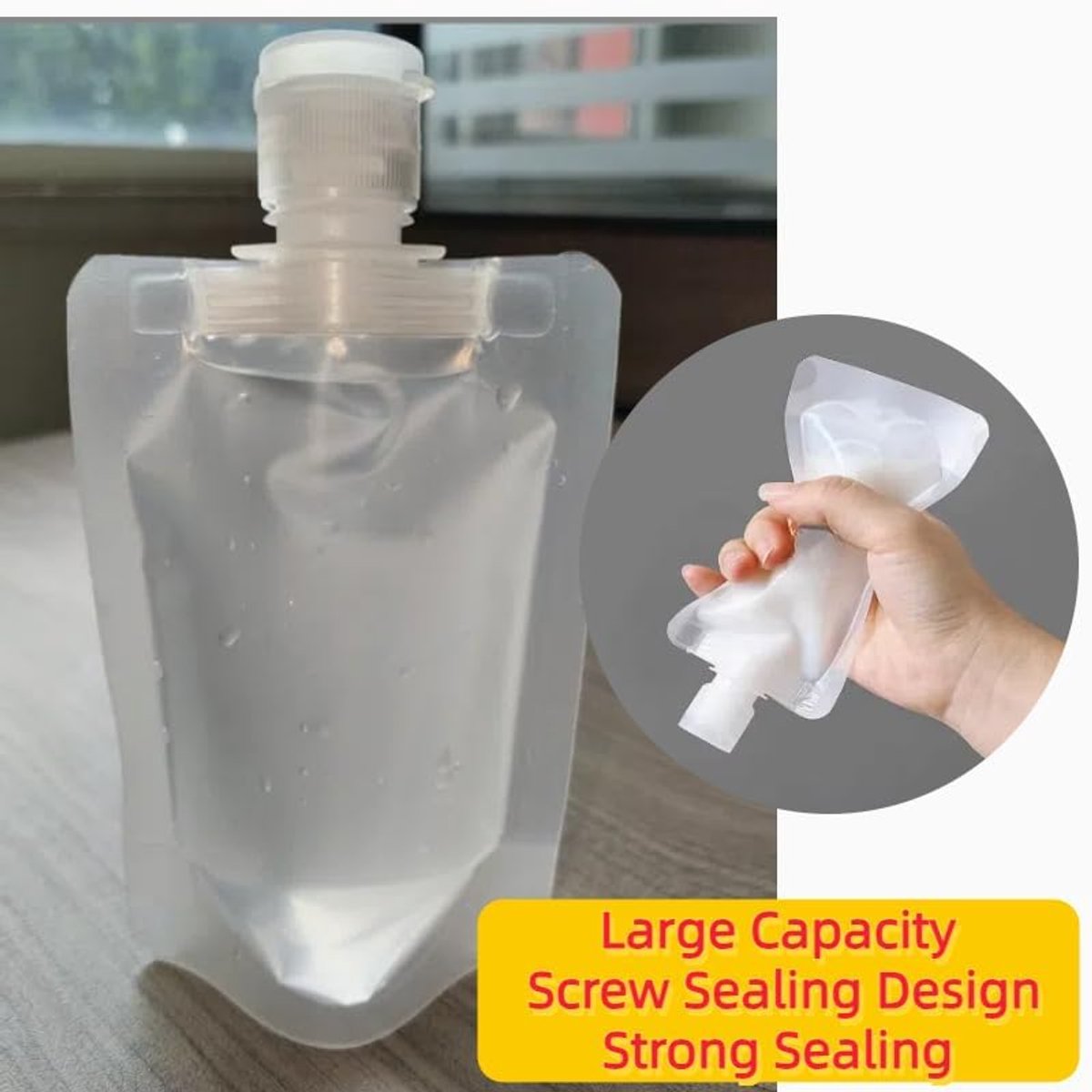 20 pieces - Travel-size Toiletries Bag - Travel Toiletries Containers - travel containers - refillable travel bottles - for cosmetics, lotions, shower gels, shampoos, travel essentials - 100 ml, 50 ml, 30 ml - with portable funnel - transparent