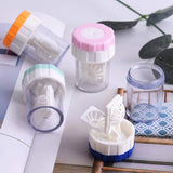Lens case - 4 pieces - Contact lens holder - lens cleaning container - portable contact lens cleaner - contact lens cleaner - contact lens container cleaner - contact lens case - plastic - Manual contact lens cleaner - Travel storage set