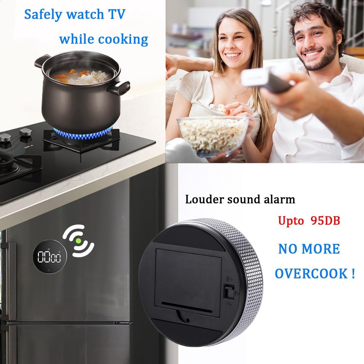 Timers - Digital timer - Magnetic digital kitchen timer - Kitchen timer - Count up/Count down - egg timer - magnetic kitchen timer - adjustable rotating - adjustable volume - for cooking, baking, kitchen, fitness, yoga, studying, meetings - black