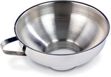 2 pieces - funnel - 12.5*10.5*4.3 cm and 17*15*5.8 cm - stainless steel funnel with wide mouth - for transferring liquids in the kitchen - for canning and bottling - Versatile - easy to store - kitchen utensils - silver