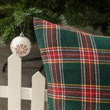 Pillowcase - Set of 2 - 40 x 40 cm cushion cover - indoor Christmas decoration - Christmas ornament - Christmas Pillowcase - Christmas Tartan Cushion Cover - Christmas Classic Tartan Cushion Cover - No core - Green & Red