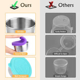 Mini Food Storage Containers - Stainless Steel Snack Box - Set of 12 Dressing Jars - Small Stainless Steel Sauce Container - Durable Snack Boxes - Freezer Containers - Dressing Container - Sauce Cups - 50ML Dressing Container With Silicone Lids - for Sala