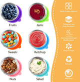 Mini Food Storage Containers - Stainless Steel Snack Box - Set of 12 Dressing Jars - Small Stainless Steel Sauce Container - Durable Snack Boxes - Freezer Containers - Dressing Container - Sauce Cups - 50ML Dressing Container With Silicone Lids - for Sala
