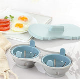 Microwave Egg Cooker - Egg Cooker - Egg Maker - 22*11*8 cm - Microwave egg cooker with 2 cavities - Poached Egg Maker - Poached Egg poacher - poached egg cups - Egg poacher - Egg Poaching Pan - Cooking Utensils - kitchen tools - blue