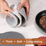 5 pieces - Coasters - 18 cm - Round Coasters - Heat-resistant coaster - Pot coasters - Vase mat - Table accessories - for hot dishes, pots and pans - for kitchen, furniture, countertops and table coasters - grey