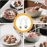 2 pieces - Meatball maker - Meatball tongs - Meatball mold - Meatball spoon - Tongs - Non-stick meatball tongs - Ice cream scoop - Clamp mold - Kitchen utensil - Diameter 3.5 cm, 4.5 cm - for making meatballs, ice cream, rice balls and fruit - silver
