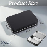 3 pieces - Iron box - Storage box - Portable box - storage box - jewelry box - metal hinged boxes - mini storage box with lids - for storing pins, candy, jewelry, craft supplies - 80*53*18mm - black