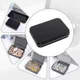 3 pieces - Iron box - Storage box - Portable box - storage box - jewelry box - metal hinged boxes - mini storage box with lids - for storing pins, candy, jewelry, craft supplies - 80*53*18mm - black