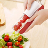 2-Piece Slicer - Tomato Slicer - Fruit Slicer - Grape Slicer - Grape Cutter - Strawberry Slicer - Salad Slicer - Multifunctional Slicer - Kitchen Utensil - Kitchen Tool - Kitchen Accessory - Red/Green