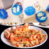 Garlic Twister - Garlic Press - Suitable for Garlic - Manual Garlic Press - Kitchen Gadget Press - Garlic Presses - Ginger Press - for chopping garlic, onions, ginger, herbs and nuts - Blue Transparent