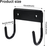 Ironing board holder - Ironing board hanging system - Hook for ironing board - Wall-mounted ironing board holder - Ironing board organizer - Hook - Storage hooks - wall hooks - tool hooks - for laundry rooms, garages and storage rooms - 12*11*6 cm - black