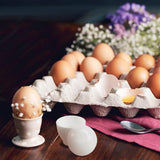 2 pieces - microwave egg cooker - egg cooker - making non-stick eggs and scrambled eggs - for instant breakfast - PP plastic steam cups - 6.5 x 9.5 cm - kitchen utensils - non-stick coating - for home kitchen - white