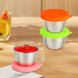 6 pieces - Dressing cups - Food storage containers - 40 ml - Sauce cup - salad dressing containers - food containers - stainless steel container - with silicone lids - leak-proof - reusable - for salads, processed foods - 5.5*5.5*2.5 cm