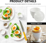 4 pieces - microwave egg cooker - egg cooker - making non-stick eggs and scrambled eggs - for instant breakfast - PP plastic steam cups - 6.5 x 9.5 cm - kitchen utensils - non-stick coating - for home kitchen - white