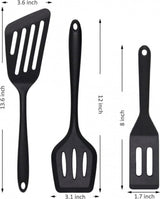 Spatulas - 3 pieces - Spatula Silicone - BPA free - Non-stick coating Silicone Cooking Utensil Set, Slotted spatula, heat resistant spatula, fish spatula, spatula kitchen utensils, for coated pots - Non-stick