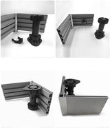 10 pieces - Skirting clips - Furniture clamps - Kitchen plinth hooks - Kitchen plinth clips - For kitchen frames mounting - Black - plastic - For cabinet legs with a diameter of 3.9 cm - For sofa, table, bed, cabinet