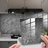 Set of 10 - Tile stickers - Imitation marble retro pattern - 15 x 15 cm - Self-adhesive - Waterproof - Scratch-resistant - PVC - Light gray - Self-adhesive tiles - Kitchen - Bathroom