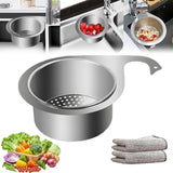 Colander - Sink Colander - 21*5.8 cm - Kitchen Utensils - Kitchen Colander - Silver - Stainless Steel - Sink Basket - Suitable for Kitchen Use