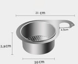 Colander - Sink Colander - 21*5.8 cm - Kitchen Utensils - Kitchen Colander - Silver - Stainless Steel - Sink Basket - Suitable for Kitchen Use