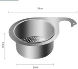 Colander - Sink Colander - 21*5.8 cm - Kitchen Utensils - Kitchen Colander - Silver - Stainless Steel - Sink Basket - Suitable for Kitchen Use