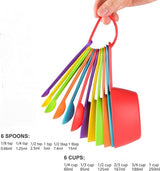 12-Piece Measuring Spoon Set - Measuring Spoons - Colorful - Measuring Cups - PP - Measuring Scoops & Cups - Kitchen Baking Utensils Coffee Spoon - Plastic Measuring Spoons and Cups - 20*9.5*8.5cm