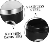 pieces - Coffee Storage Can - Coffee Tin - Coffee Cans - Storage Jar - Storage Jar - Airtight - Stainless Steel - 11*17.5cm - Black - With Viewing Window - Storage Tin for Coffee, Coffee Beans, Tea, Sugar, etc.