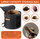 Hat box - storage boxes - Hat storage box - round - dark gray - 50 x 43 cm - felt - foldable - with lid and carrying handle and zipper - transparent window