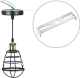 4 pieces - 90mm - Ceiling plate - Bracket - Lighting bracket - Ceiling holder - Hanging lamp bracket - for wall or ceiling - Lamp mounting brackets - with screws - iron - silver