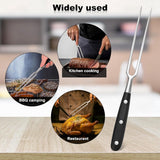 Waffle Fork - Meat Fork - Stainless Steel - With Handle - Serving Fork - Carving Fork - Waffle Iron Accessory - Cookware - Kitchen Utensils - For Grill Kitchen Turkey Roast Dinner - 30 cm - Black