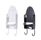 Ironing board holder - Hanging system for your ironing board AND iron - simple ironing board holder - black - plastic - Ironing board holder - Wall-mounted ironing board holder