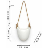 3-Pack White Ceramic Wall Pots