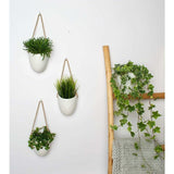3-Pack White Ceramic Wall Pots