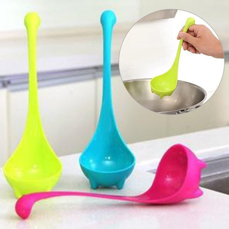 Nessie Soup Ladle 3-Pack with Loch Ness Design Upright Spoon Compatible with Kitchen Bar Tools