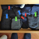 Sock Clips 60 Pack for Washing Machine and Dryer, Laundry Clips with Hooks, Sock Holder Set
