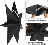 Hanging Christmas Decorations, 5 pcs Hanging Black Stars, Black Paper Star, 3 pcs Diameter 25cm, 2 pcs Diameter 40cm for Wedding, Christmas Party, DIY Black