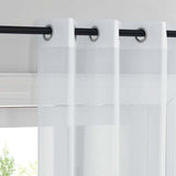 White Sheer Curtains Set of 2 132x160 cm Organza Tulle Eyelets Transparent Light Filter for Bedroom Kitchen