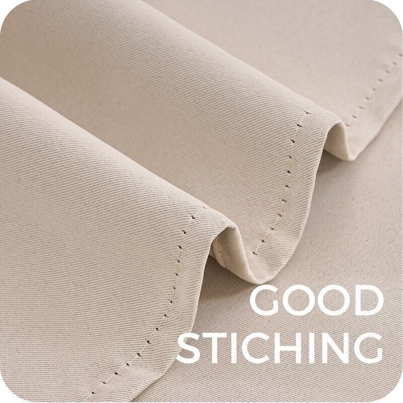 Short Beige Thermal Insulating Blackout Curtains Set of 2 with Eyelets 140 x 160 cm Compatible with DEBUNS for Small Window Living Room Bedroom