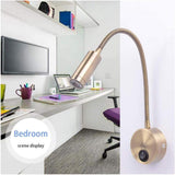 12V RV Boat Wall Lamp Flexible Gooseneck Touch Control Switch LED Reading Light