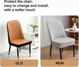 Curved Dining Room Chair Covers,Round Back Dining Chair Slipcovers, Curved Thick Plush Office Chair Covers Slipcovers, Wingback Dining Chair Covers Slipcovers Dining Room Chair Protectors(Silver gray,