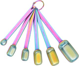 Meisha 6PCS Measuring Spoons Set, Premium Heavy Duty Stainless Steel Metal Kitchen Measuring Tools Set, for Cooking Baking, for Dry or Liquid, Fits in Spice Jar - Rainbow