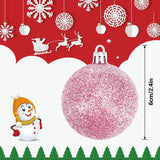 Christmas Baubles - Pack of 24 - Large Size, 6cm Diameter - Unbreakable Plastic - Christmas Tree Decoration - Various Christmas Bauble Decorations Suitable for Weddings, Mother's Day Party Decorations (Pink)