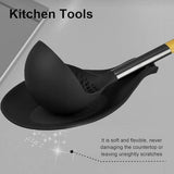 Kitchen Utensils - Set of 3 - Spoon Holder - Spoon Mat - Kitchen Storage Rack - Kitchen Accessories - Made of Silicone - Suitable for wooden, silicone and metal teaspoons, etc.