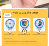 Kitchen Timer - Kitchen Timer - Timer - Digital Kitchen Timer - Child-Friendly Visual Mechanical Timer - Magnetic Sticker Timer - Flower Pattern