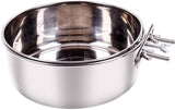 Pet Food Bowl - Stainless Steel Food Bowl - Hanging Food Bowl - with Clip Holder - Suitable for dogs, birds, parrots, cats and rabbits.