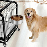 Pet Food Bowl - Stainless Steel Food Bowl - Hanging Food Bowl - with Clip Holder - Suitable for dogs, birds, parrots, cats and rabbits.