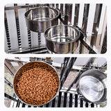 Pet Food Bowl - Stainless Steel Food Bowl - Hanging Food Bowl - with Clip Holder - Suitable for dogs, birds, parrots, cats and rabbits.