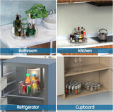 Set of two rotating storage racks (27+23.5 cm) - Rotating spice rack, rotating rack for refrigerator cabinet, rotating shelf for cupboard - Suitable for various storage spaces - Cosmetics storage
