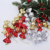 Christmas Decorations - Christmas Decorations - Painted Candy Christmas Tree Decorations - Gold (5 per box)