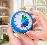 Kitchen Timer - Kitchen Timer - Timer - Digital Kitchen Timer - Child-Friendly Visual Mechanical Timer - Magnetic Sticker Timer - Rainbow Pattern
